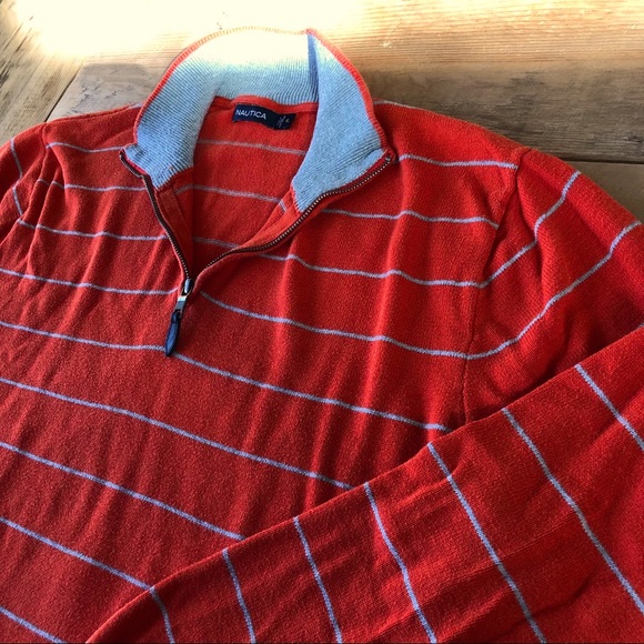 Nautica Men’s Zip Neck Cotton Sweater - Picture 5 of 12
